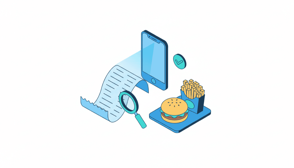 Illustration of finding and saving your McDonald's receipt