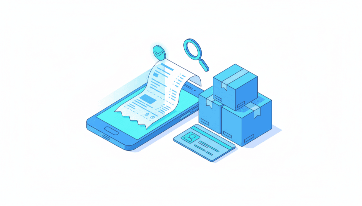 Illustration of finding and saving your Costco receipt
