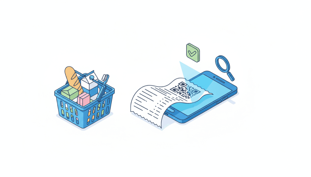 Illustration of finding and saving your Dollar Tree receipt