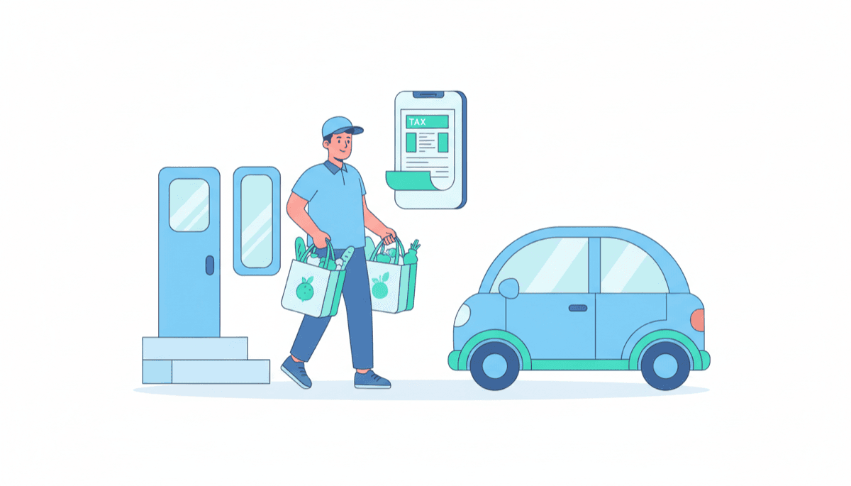 Illustration of a Spark Driver driver getting their 1099 tax form