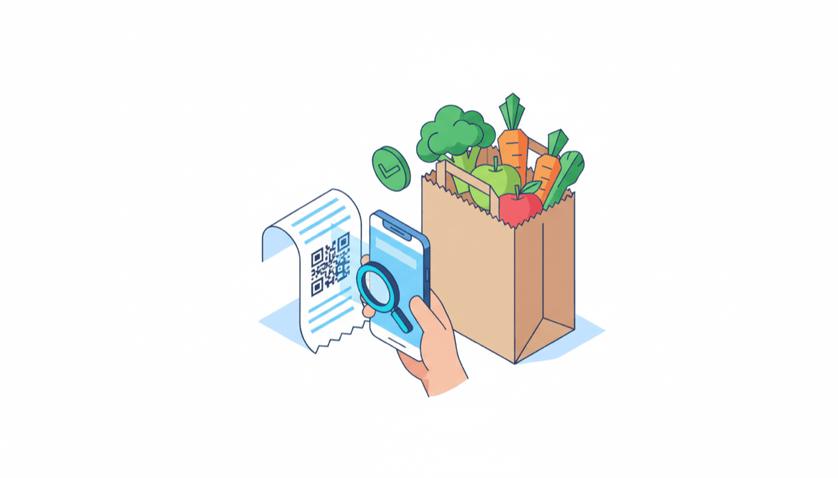 Illustration of finding and saving your Kroger receipt