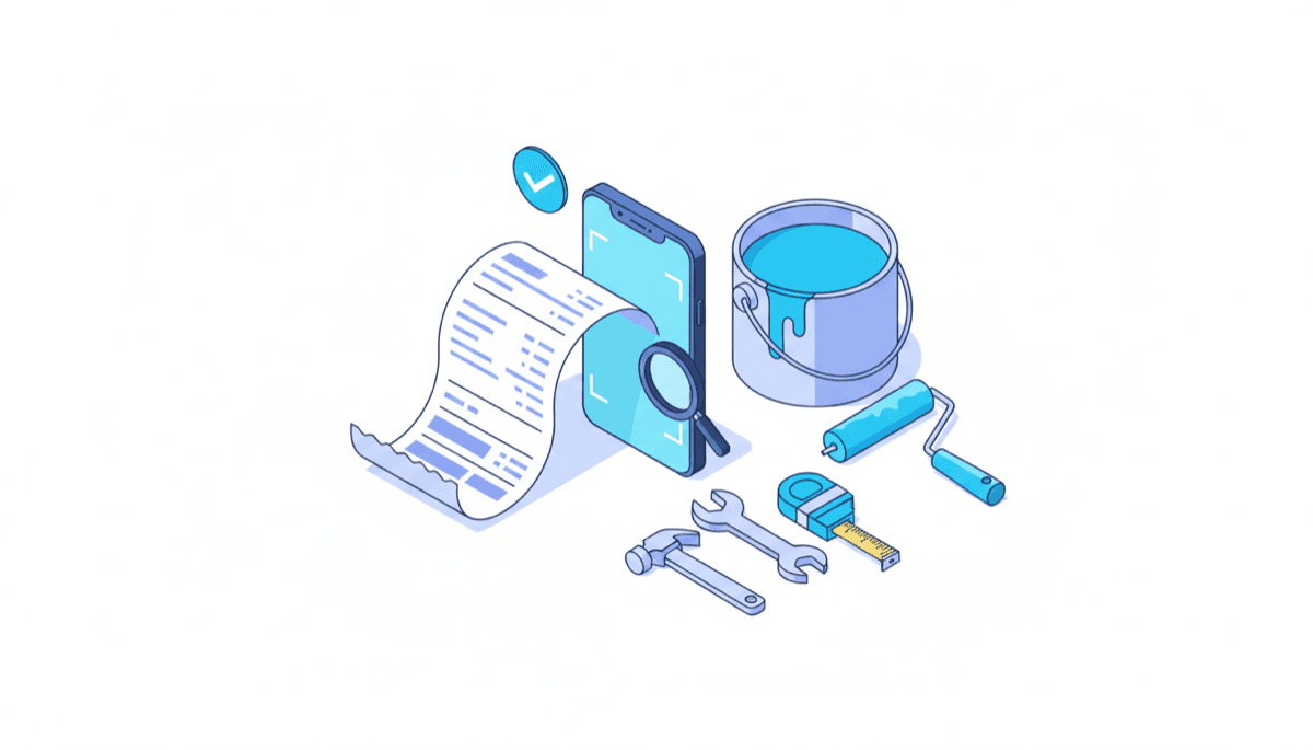 Illustration of finding and saving your Lowe's receipt