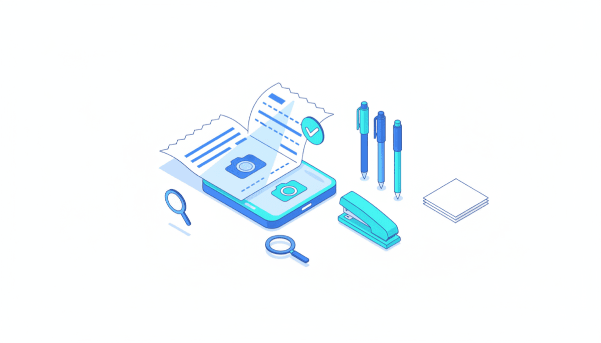 Illustration of finding and saving your Staples receipt