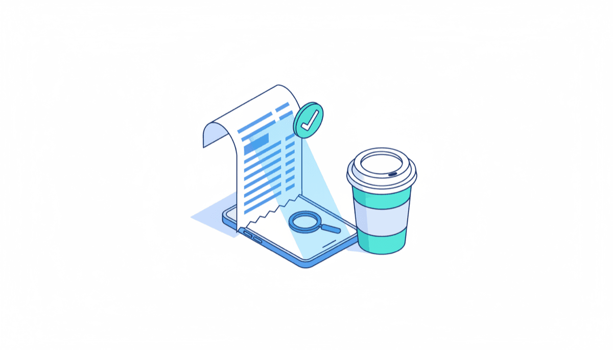 Illustration of finding and saving your Starbucks receipt